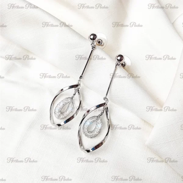 Sterling silver plated Crystal Dangle Drop Earrings